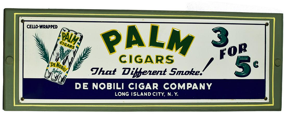 Palm Cigars Embossed Tin Sign