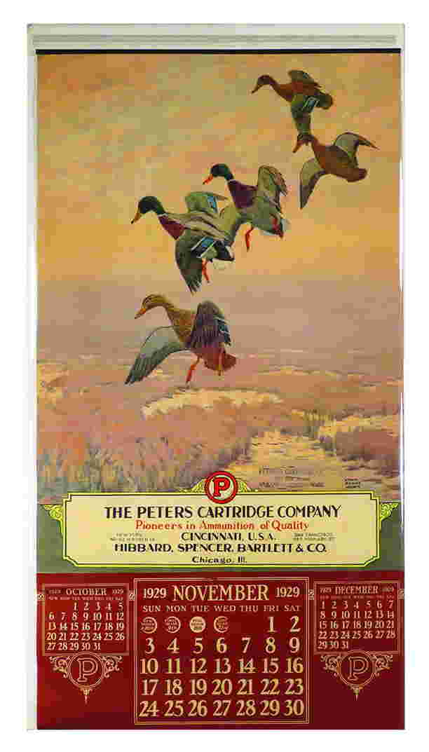 For Auction 1929 Calendar for The Peters Cartridge Company (0950) on