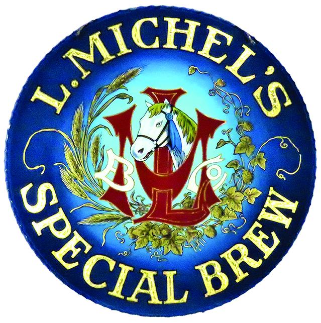 L. Michel's Special Brew Reverse Glass Sign: L. Michel's Special Brew Advertising, Reverse Glass Sign. Beveled edge, chain hanging. Charles and John Michel owned Michel's Brewery in LaCrosse, Wisconsin in the mid 1800's. It was one of the larges