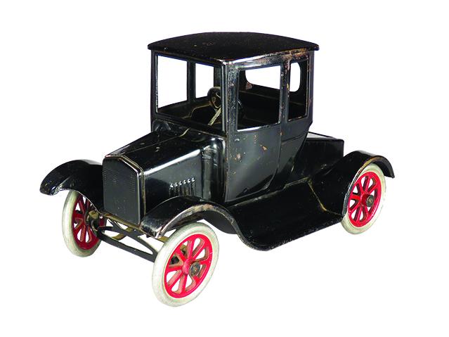 Buddy L Pressed Steel Toy Ford Flivver Coupe: Buddy L Pressed Steel, Toy Ford Flivver Coupe, ca. 1925. Model #210B. Original decal on the bottom. Original condition, overall excellent. 12 inches long.