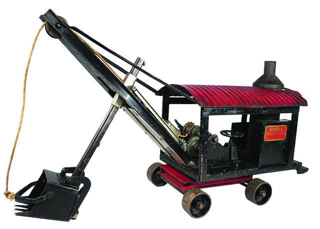 Buddy L Pressed Steel Toy Steam Shovel: Buddy L Pressed Steel, Toy Steam Shovel. Ca. 1930's. Red and black. Good original condition. 23 X 14 X 6 inches.