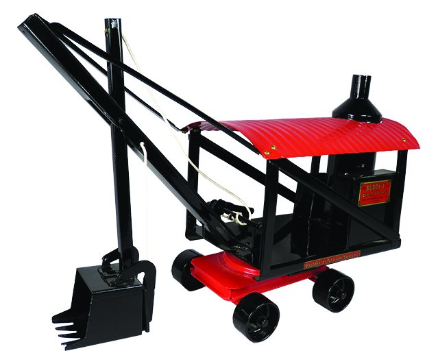 Buddy L Pressed Steel Toy Steam Shovel Jr.: Buddy L Pressed Steel, Toy Steam Shovel Jr. (on wheels). Ca. 1921-27. Model 220. Restored excellent condition. 20 X 14 X 6 1/2 inches.