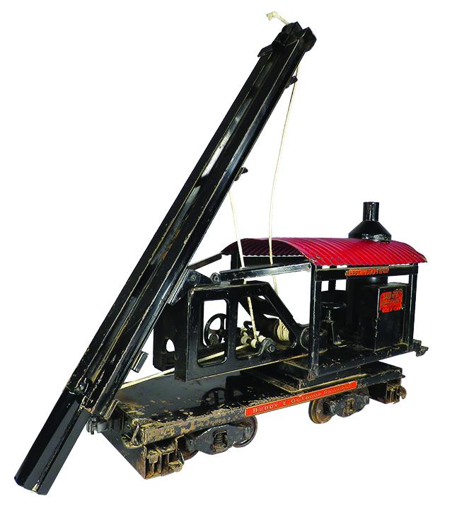 Buddy L Outdoor, Pressed Steel Railway Toy Pile Driver: Buddy L Outdoor, Pressed Steel, Railway Toy Train Pile Driver, ca. 1927-30. Model 1022. Good original condition. 22 1/2 inches long.