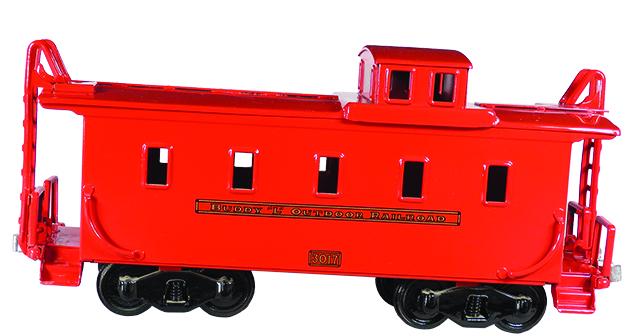 Buddy L Pressed Steel Toy Outdoor, Railway Caboose: Buddy L Pressed Steel, Toy Train, Outdoor, Railway Caboose, ca. 1926-31. Outdoor scale, model 1001. Restored condition.