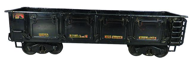Buddy L Pressed Steel Outdoor, Railway Side Dump Car: Buddy L Pressed Steel, Toy Railway, Train Side Dump Car (Ballast), ca. 1928-31. Outdoor scale, model 1008. Rare Type III, serial # 70836. Original condition.