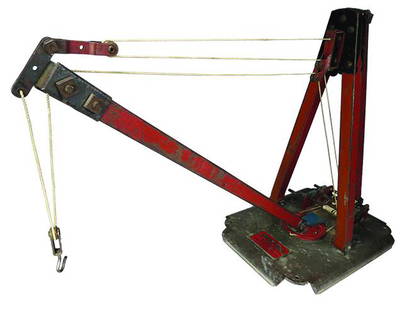 Kiddies Metal Toys Inc. Pressed Steel Toy Derrick: Kiddies Metal Toys Inc. Pressed Steel Toy Collapsible Derrick, ca. 1920's. Good original condition. 9 X 16 X 13 inches.