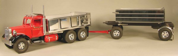 Smith Miller, Toy Truck, Transfer Dump w/trailer: Smith-Miller Toy Truck, Transfer Dump w/trailer Truck. Fred Thompson production " MR044" 39 1/2 inches long.