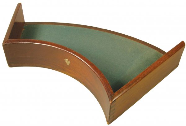 Small Chip Tray for Roulette Table: Small Chip Tray for Roulette Table. B. H. Dias Company makers, Los Angeles Hollywood, ca. 1920. Good original felt, excellent condition. 18 1/2 X 7 1/4 inches.