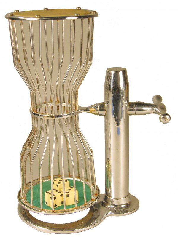 Small Chuck-a-Luck, circa 1920: Small Chuck-a-Luck, circa 1920. Nickel plated, excellent condition. Measures 11 1/4 inches tall.