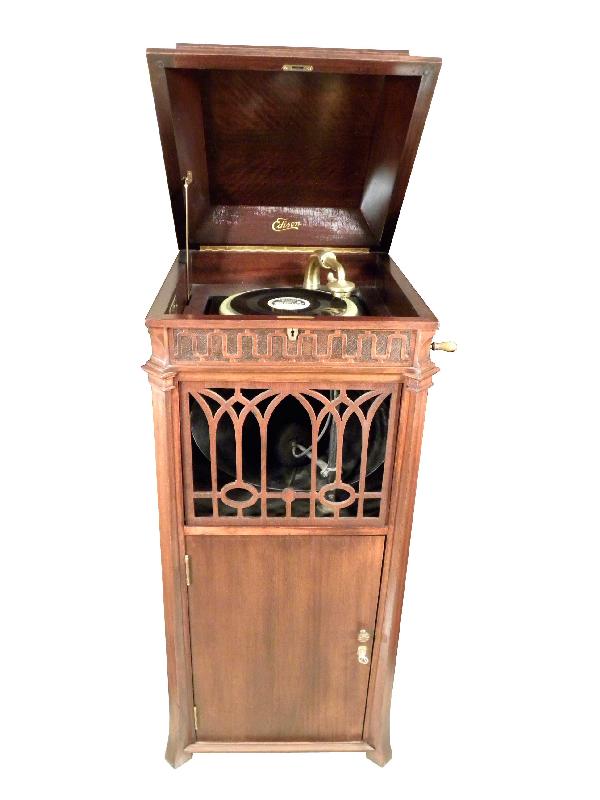 Edison Diamond Disc Laboratory Floor Model: Edison Diamond Disc Laboratory Floor Model. The Edison Disc Phonograph. Model # C-250, serial #SM-38046. Walnut cabinet. Comes with selection of 5 diamond disc records. Excellent all original working