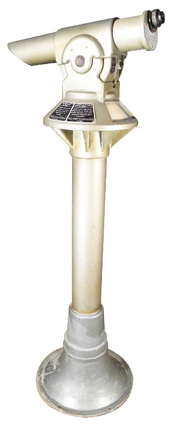 Coin-operated Telescope Machine: Coin-operated Telescope Machine, 10 cents. Eugen Pol & Co. Germany. Machine instructions come in four languages. Very good original condition. 59 inches tall.