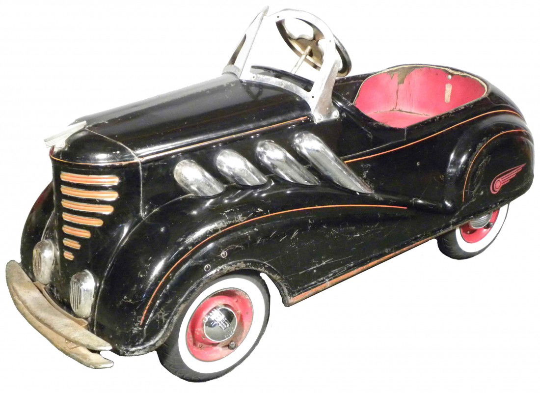 Steelcraft "Auburn" Super Charger Pedal Car: Steelcraft "Auburn" Super Charger Pedal Car. Ca. 1930's. The best one in original condition known. Pneumatic wheels. Excellent original condition. 48 inches long.