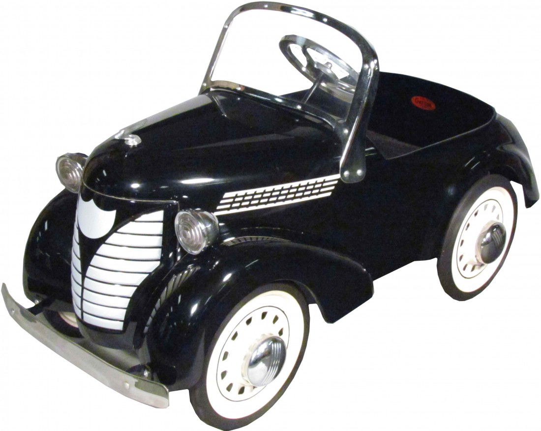 1930's Garton Pedal Car: 1930's Garton Pedal Car, black. Original restored condition. 39 inches long.