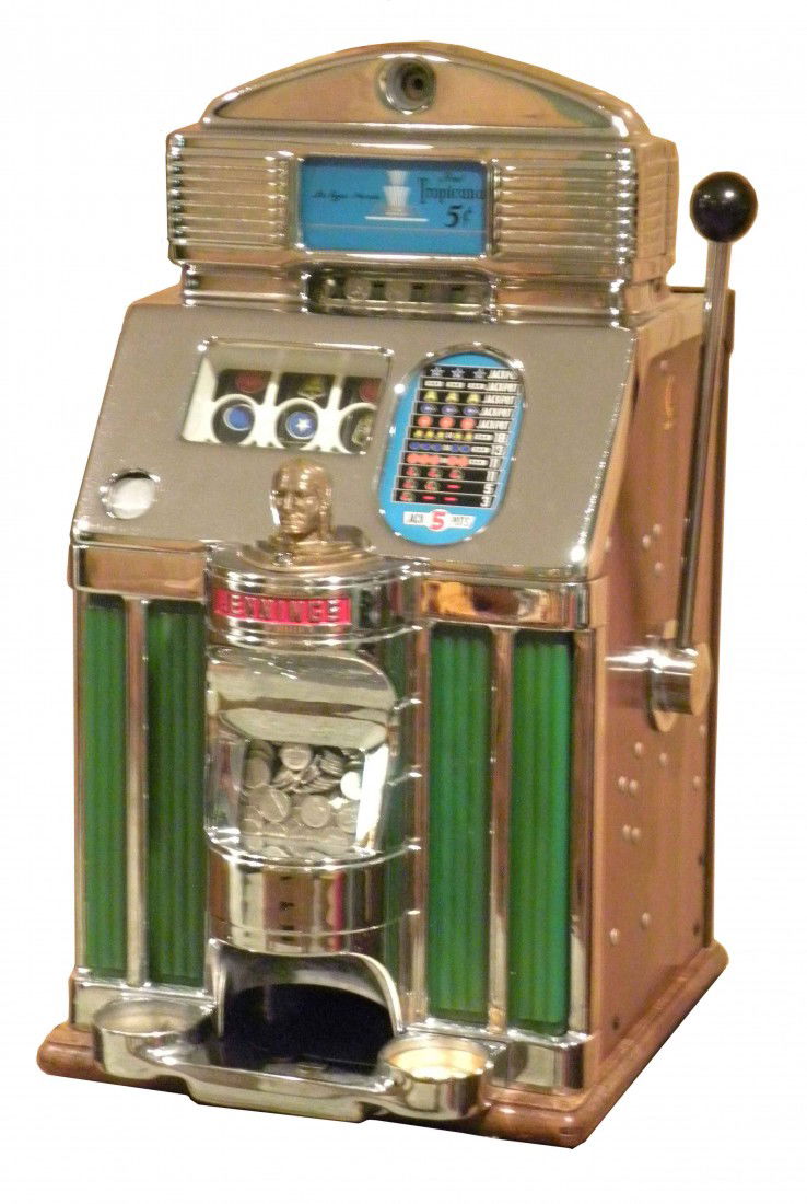 Jennings Indian Nickel Slot Machine: Jennings Indian Nickel Slot Machine. 5 cent. Tropicana Hotel, Las Vegas, NV. Excellent Working Condition.
