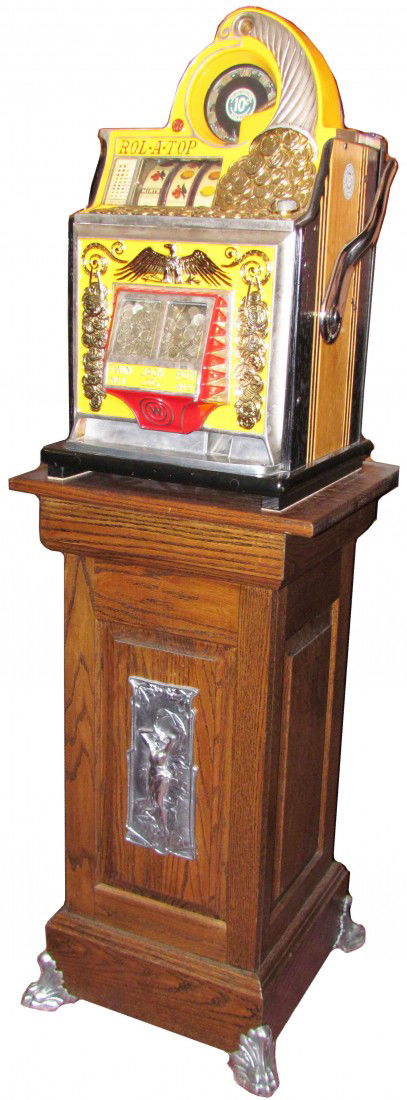 Watlings Rol-A-Top 10 Cent Slot Machine: Watling Rol-A-Top 10 Cent Slot Machine. Professional restoration. Excellent working condition, comes with key.