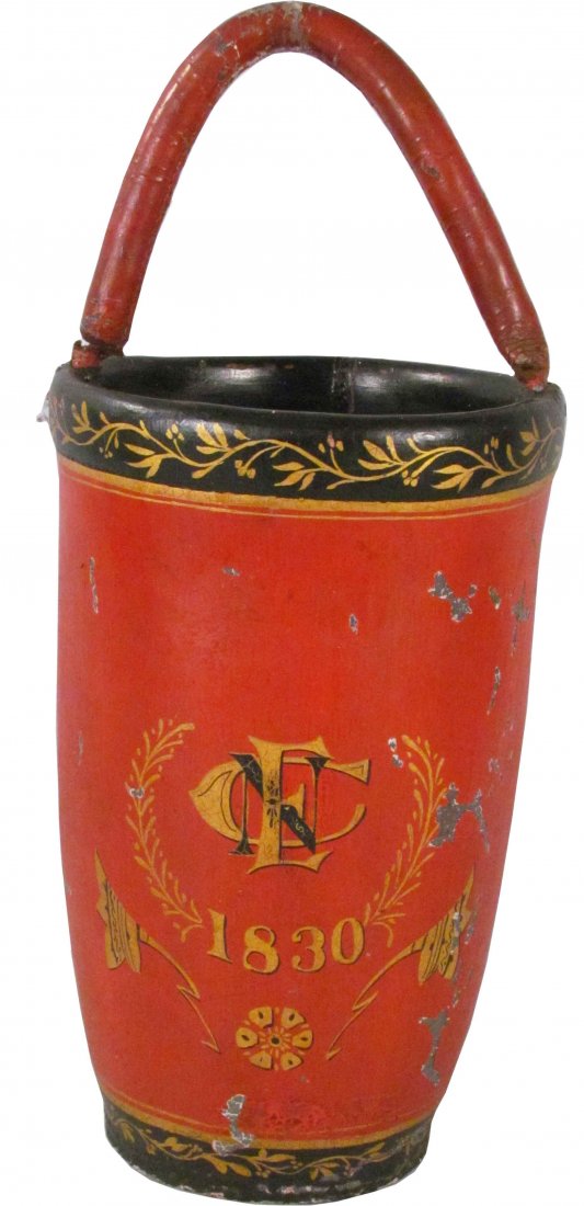 1301 Leather Painted Fire Bucket