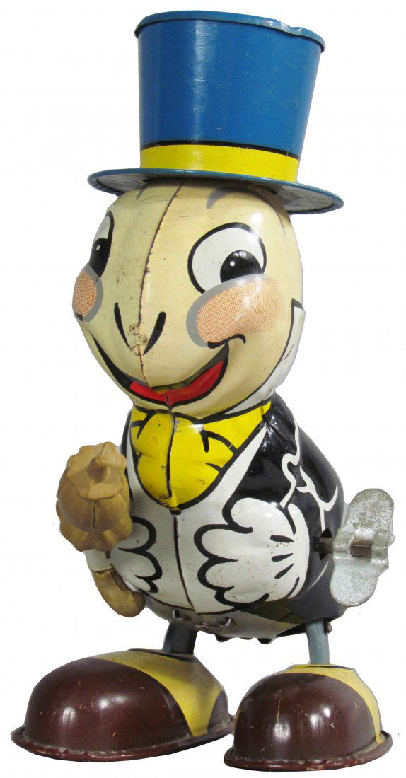 Vintage Tin Cricket Clicker Toy with Clown in Original
