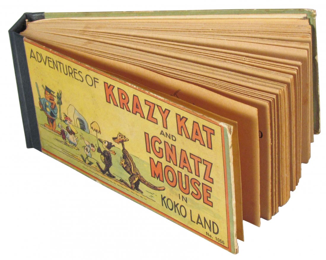 Adventures of Krazy Kat & Ignatz Mouse Book: Adventures of Krazy Kat & Ignatz Mouse in Koko Land Book No. 1056. Adapted from the famous newspaper comic by Herriman. Published by Saalfield Publishing Company. Cover has very slight staining otherw