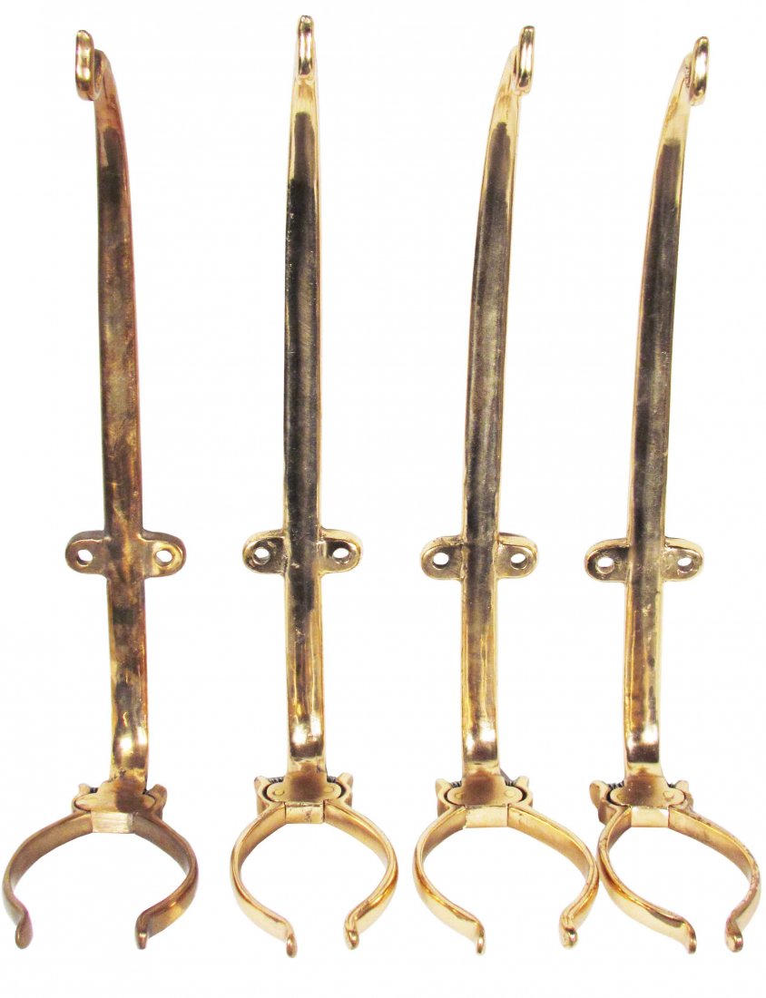 Lot of Four Brass Apparatus Lantern Brackets: Lot of Four Brass Apparatus Lantern Brackets. Excellent condition.