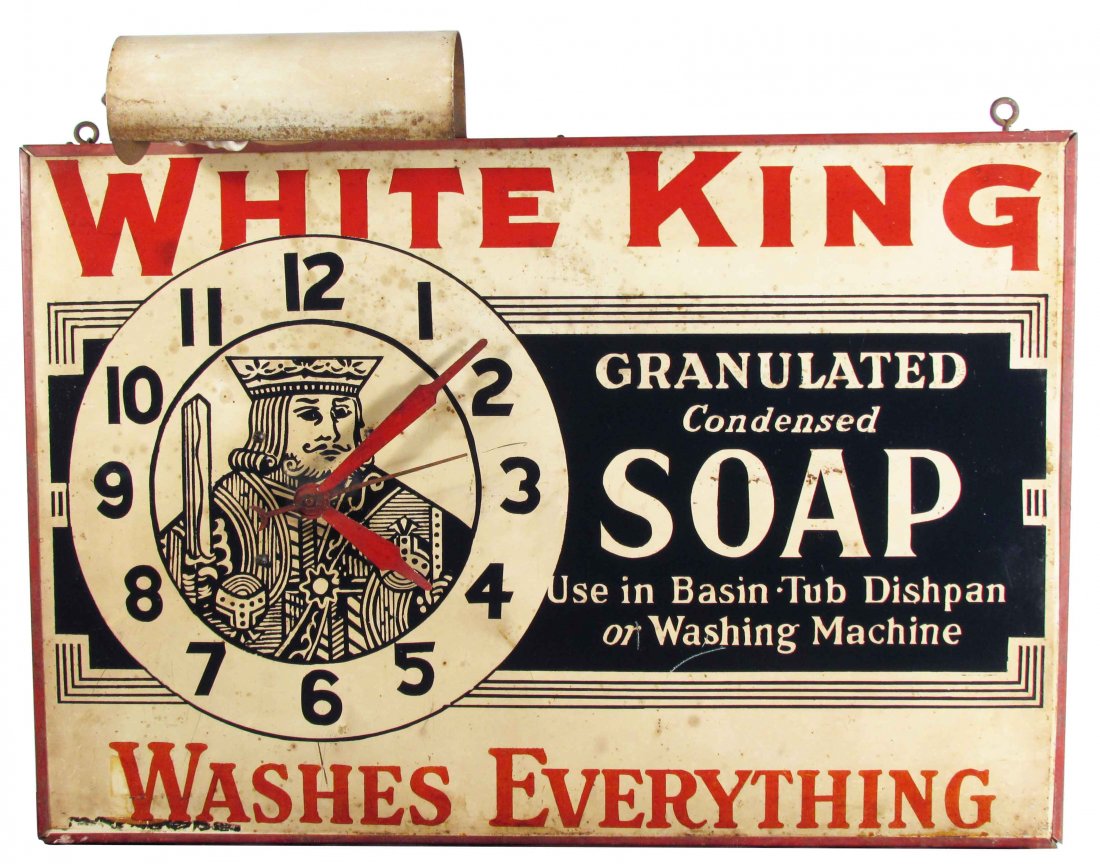 White King Soap Tin Advertising Clock