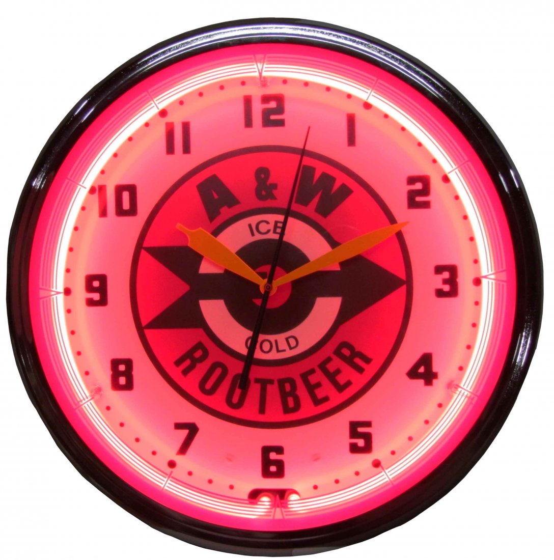 A & W Root Beer Light Up Neon Sign: A & W Root Beer Light Up Neon Sign. Excellent working condition. 20 inch diameter.