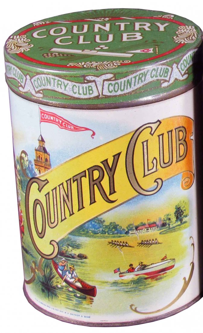 Country Club 25 Count Cigar Tin: Country Club 25 Count Cigar Tin. The Liberty Can Co. Lancaster, PA. Excellent condition.