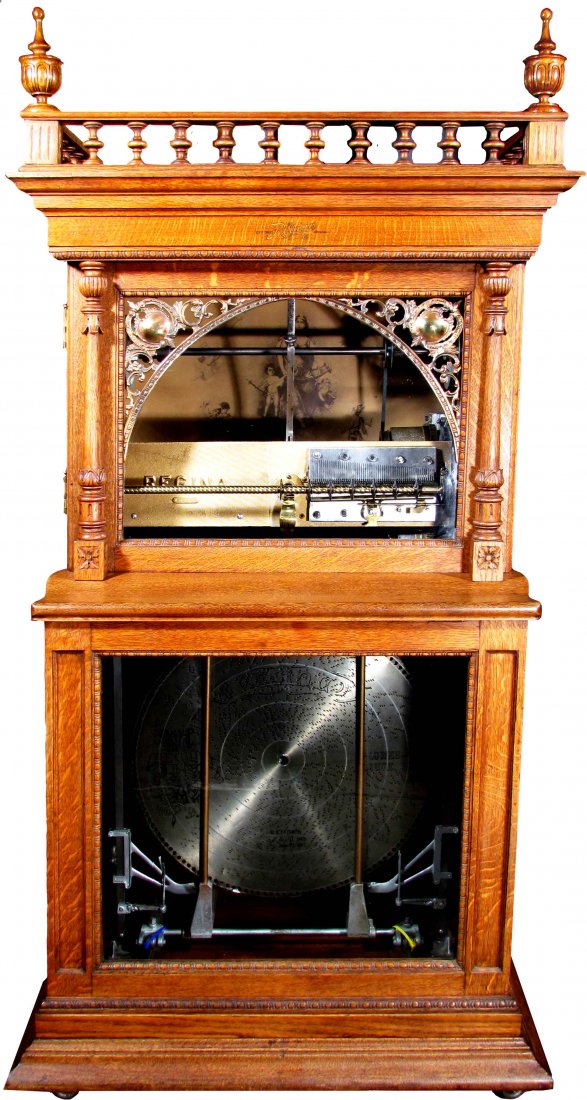 Regina Coin Operated Disc Changer: Regina Coin Operated Disc Changer # 45766. 33 1/2 X 69 X 23 1/2 inches.