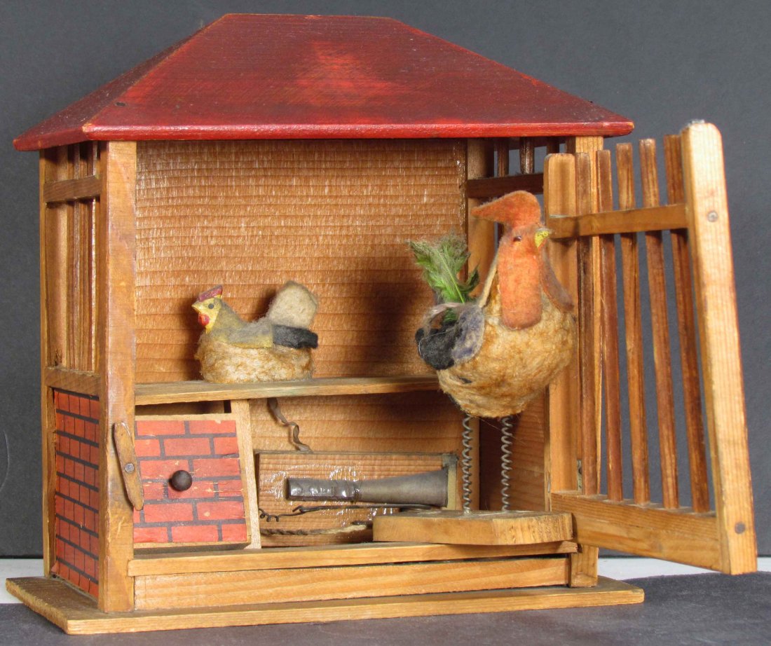 Spring Loaded Wood Toy Chicken Coop
