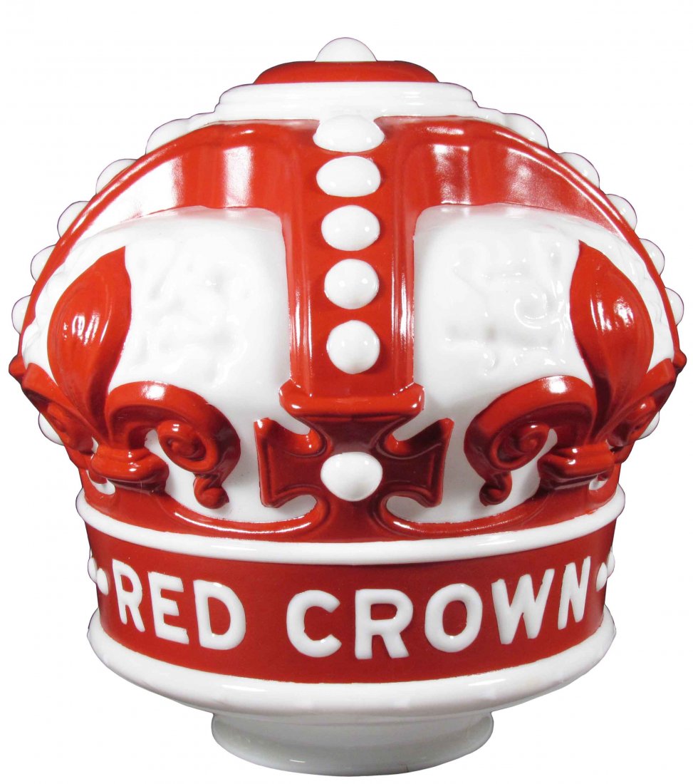 Rare Red Crown Milk Glass Gas Globe Oct 06, 2013 Showtime Auction