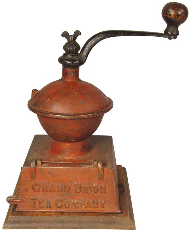 Grand Union Tea Company Cast Iron Mill: Grand Union Tea Company Cast Iron Mill. Most of original paint intact. 6 3/4 X 11 X 7 inches.