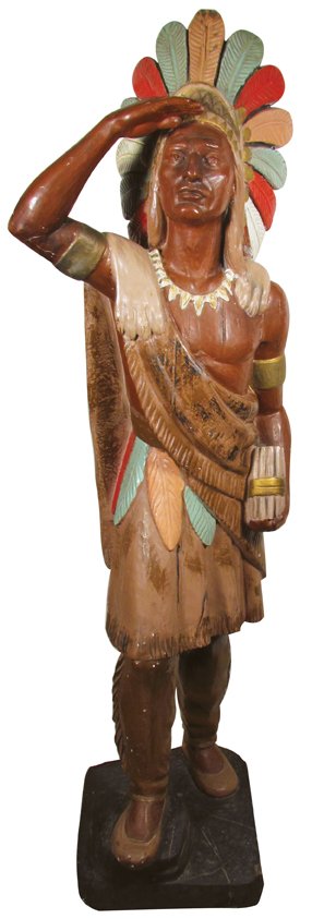 Cigar Store Indian: Cigar Store Indian. This composition cigar store Indian is known to have stood in a Pryor, Oklahoma general store in 1910. Its age before that time is not known, although the Pryor General Store dates