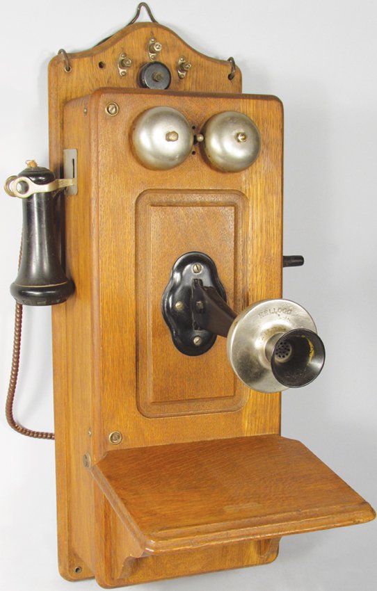 Rare Kellogg Oak Wall Telephone