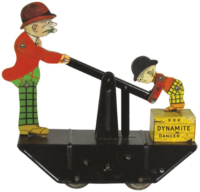 Louis Marx Tin Wind Up Character Toy: Louis Marx Tin Wind Up Character Toy. Moon Mullins & Kayo wind-up hand car. Very good original condition. 6 inches long.