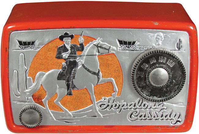 Hopalong Cassidy Radio: Hopalong Cassidy Radio. Mfg. by Arvin Industries Model # 441T. Minor edge ware otherwise good non-working condition. 8 X 5 X 4 inches.