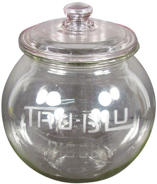 TruBlue Biscuit Etched Glass Store Jar