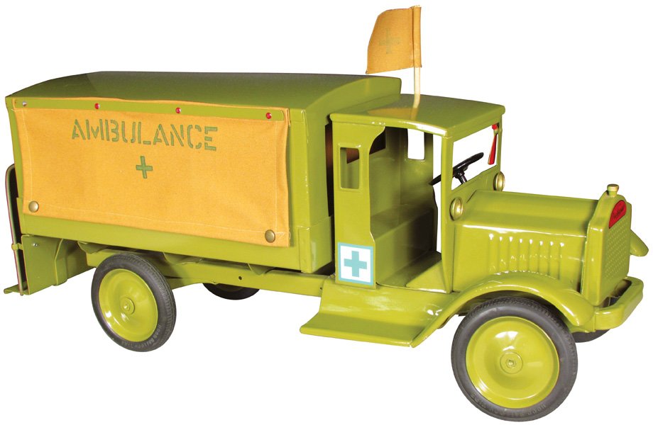 Keystone Ambulance Pressed Steel Toy Truck: Keystone Packard Ambulance Pressed Steel Toy Truck. Circa 1920. Restored condition. 28 inches long.