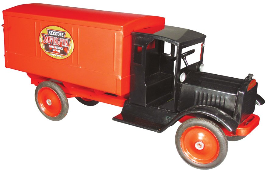 Keystone Moving Van Pressed Steel Toy Truck: Keystone Packard Moving Van Pressed Steel Toy Truck. Circa 1920. Restored condition. 26 inches long.