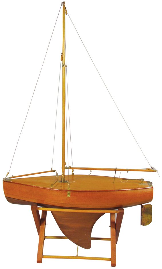 Vintage Wood Pond Yacht Sail Boat: Vintage Wood Pond Yacht Sail Boat. Gentleman's competition sailing vessels. Phenomenal detail from stem to stern. 16 inches wide X 26 inches tall with mast on display stand.