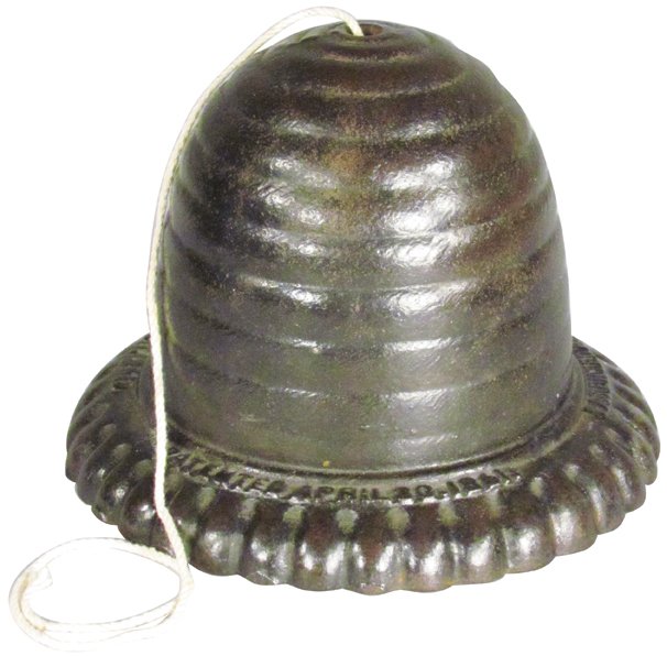 Bee Hive Cast Iron String Holder: Bee Hive Cast Iron Country Store String Holder/Dispenser. Patent 1855. 5 inches tall X 6 1/2 inch diameter.