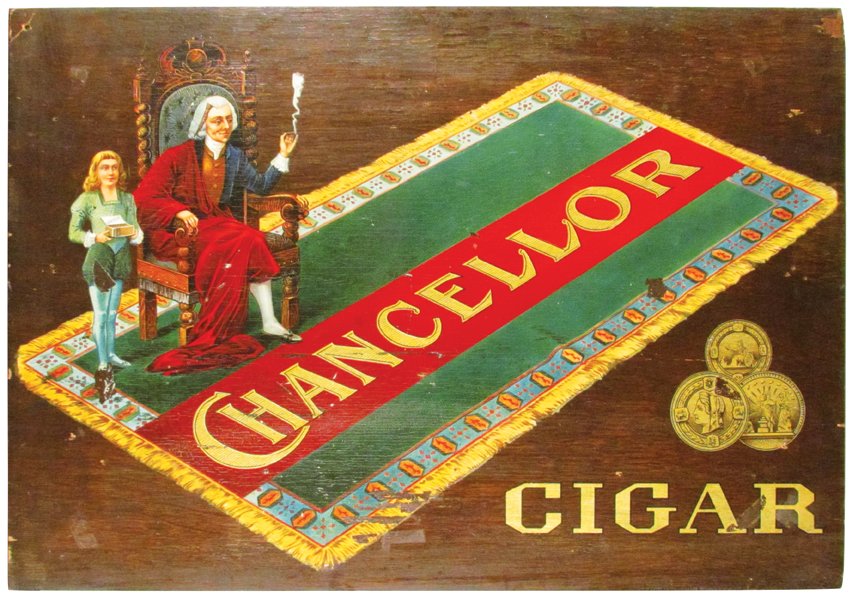 Chancellor Cigars Wood Advertising Sign (1 of 1)