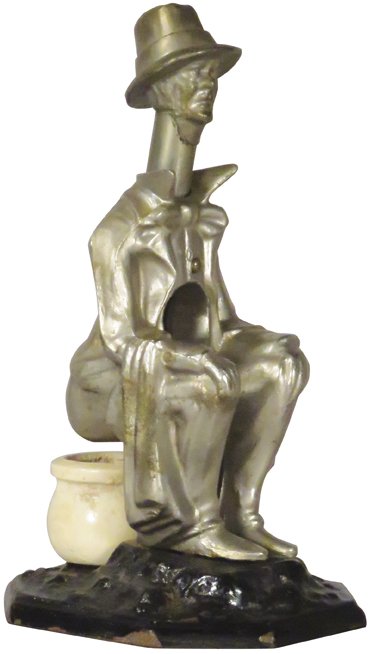 Figural Man on Pot, Cigar Tip Cutter (1 of 1)