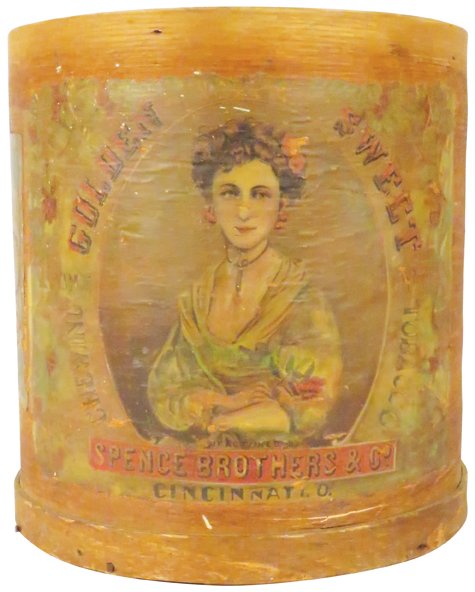 Golden Sweet Chewing Tobacco Wood Barrel (1 of 2)