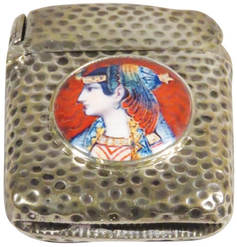 H & A Silver & Enamel Match Safe/Tip Cutter (1 of 1)