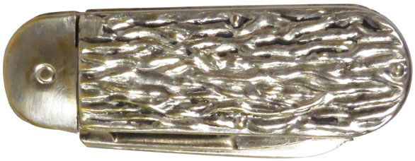 Nickel Plated Figural Knife Match Safe (1 of 1)