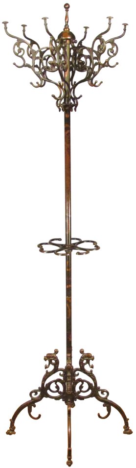 Rare Cast Iron Copper Flashed Coat/Hat Stand (1 of 1)