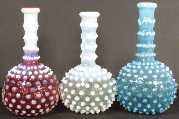 Collection of Three Hobnail Barber Bottles (1 of 1)