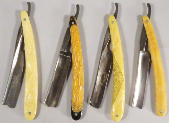 Four Molded Celluloid Straight Razors (1 of 1)