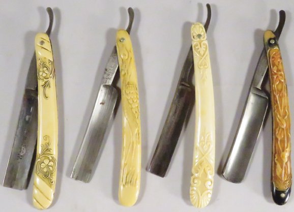 Four Molded Celluloid Straight Razors (1 of 1)
