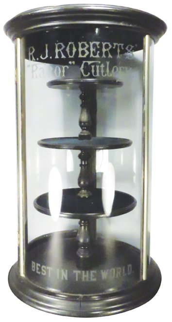 R.J. Roberts Razor Cutlery Round Display Case (1 of 1)