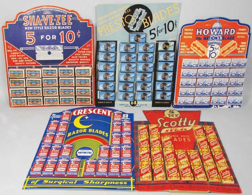 Collection of Five Razor Blade Store Displays (1 of 1)
